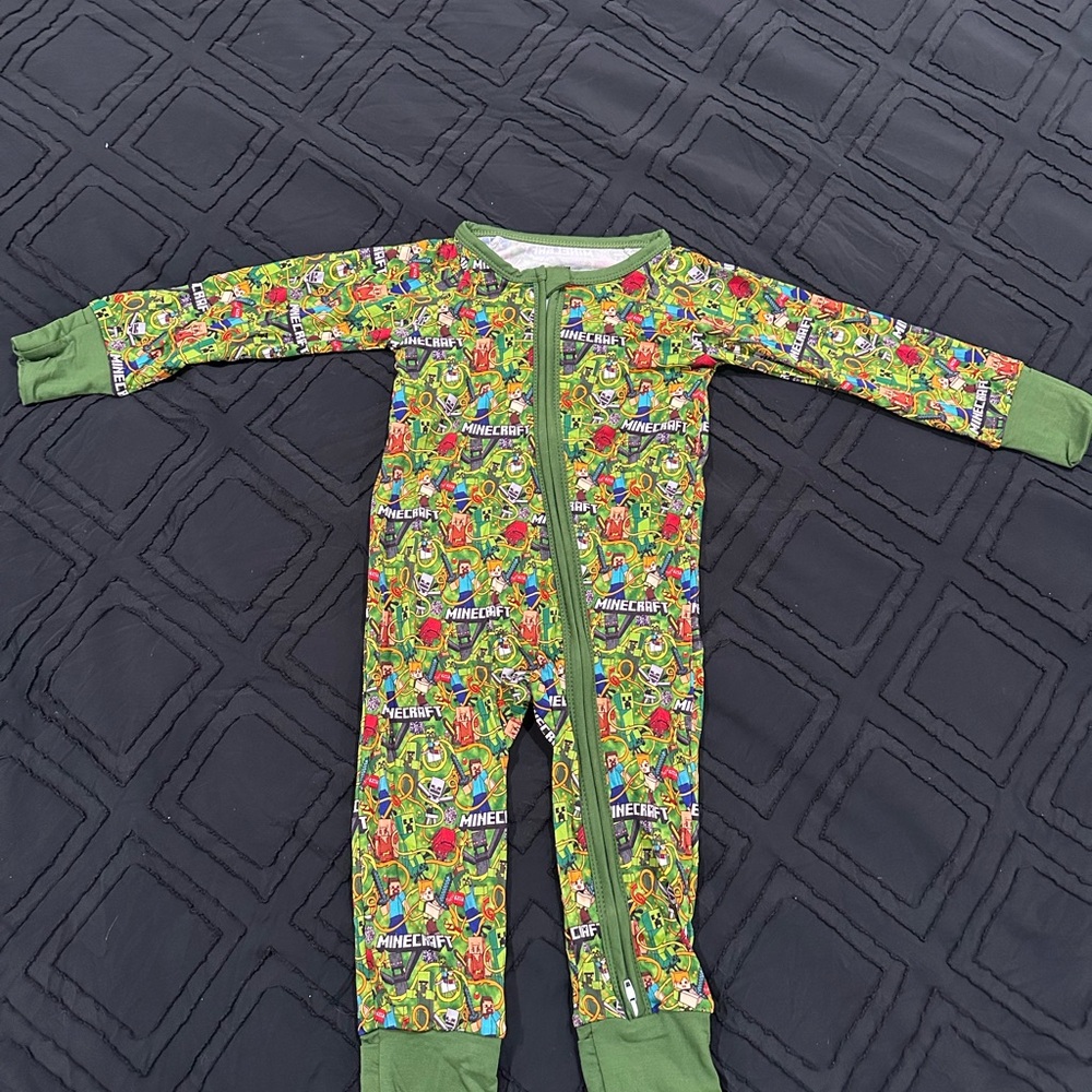 Green Minecraft Kids One Piece